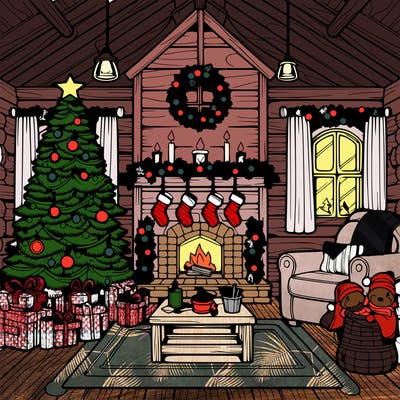 christmas house interior