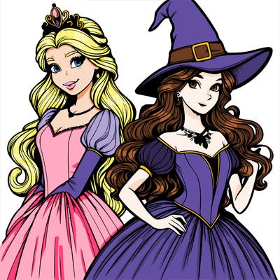 a realistic princess and a witch