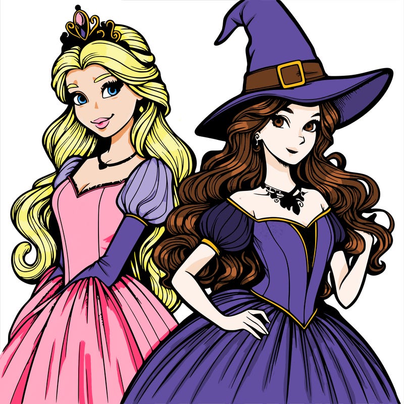 a realistic princess and a witch