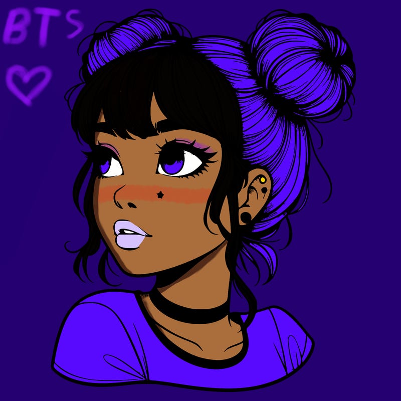 realistic girl with spacebuns