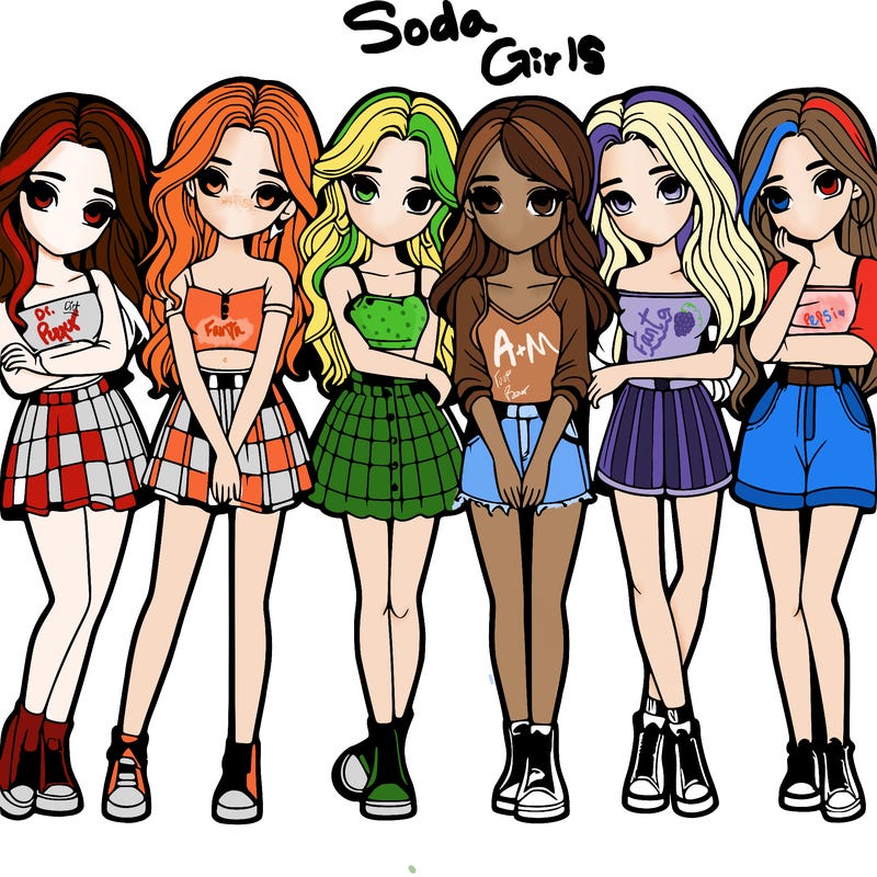 a group of girls realistic