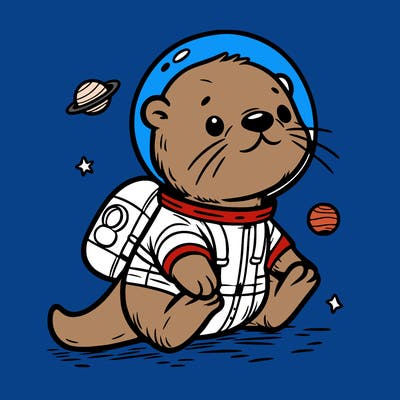 otter in a space suit