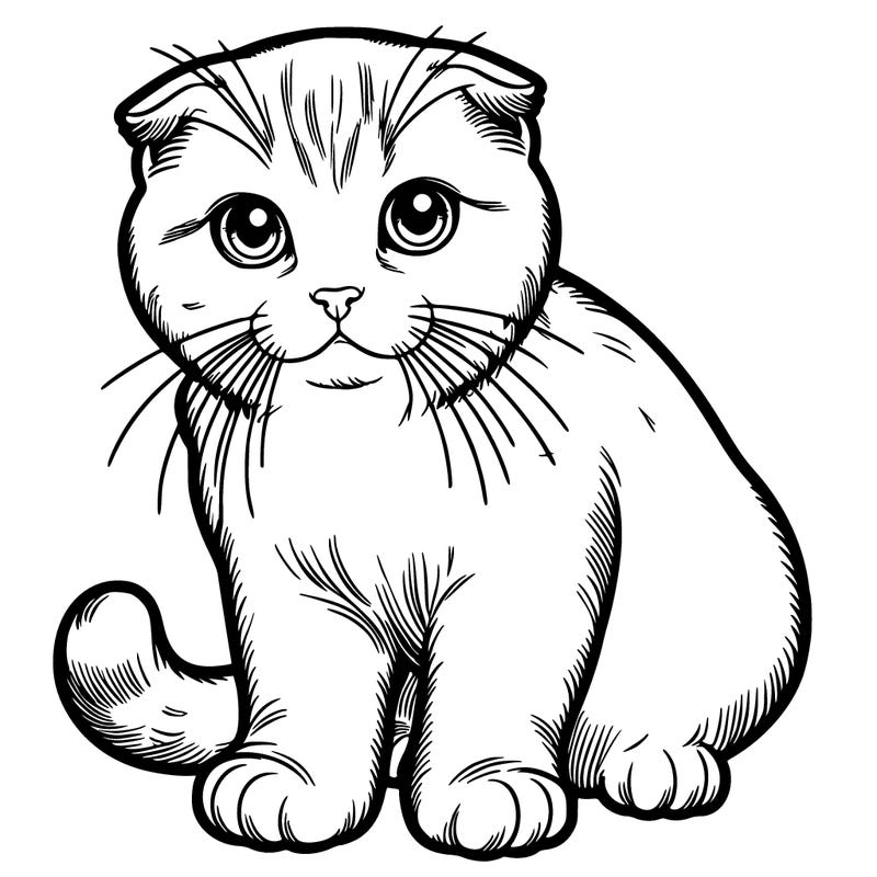 a beautiful realistic scottish fold cat