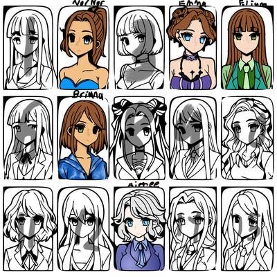 girls that look diffrent anime