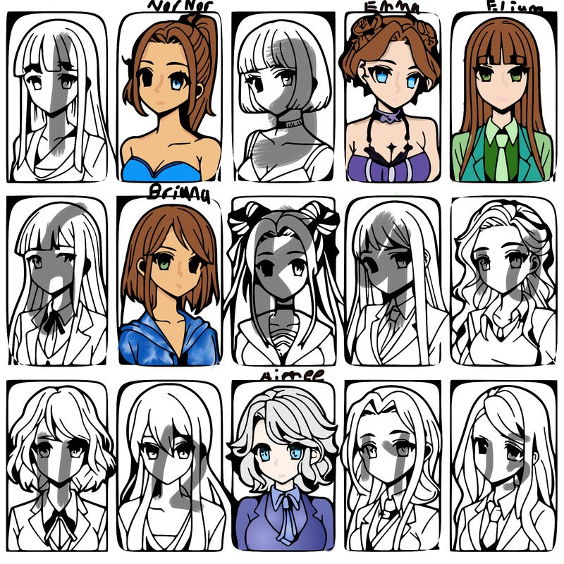 girls that look diffrent anime