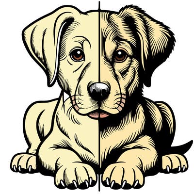 realistic dog split picture