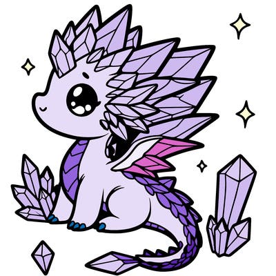 little cute crystal dragon