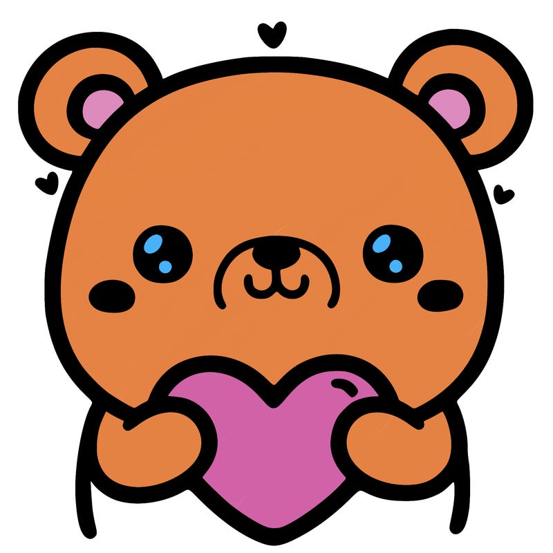 -cute bear with cute heart