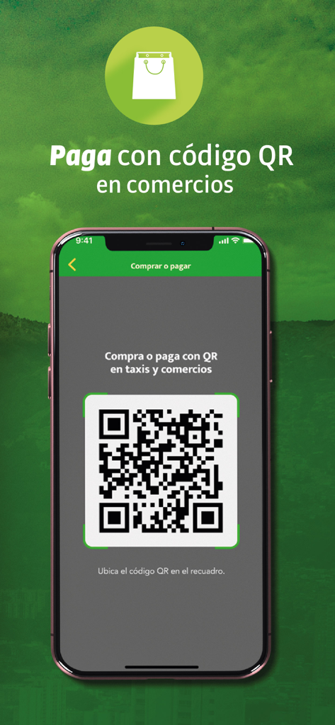 Civica - Mobile screen showing the Civica app QR code payment interface for use in shops and taxis