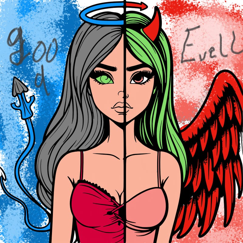 devil vs angel realistic girl