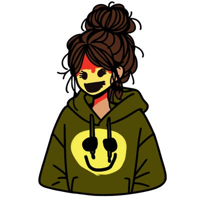 girl with messy hair bun with oversized hoodie