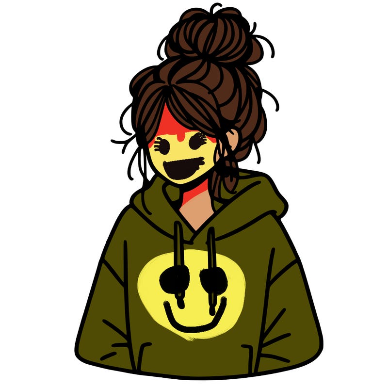 girl with messy hair bun with oversized hoodie