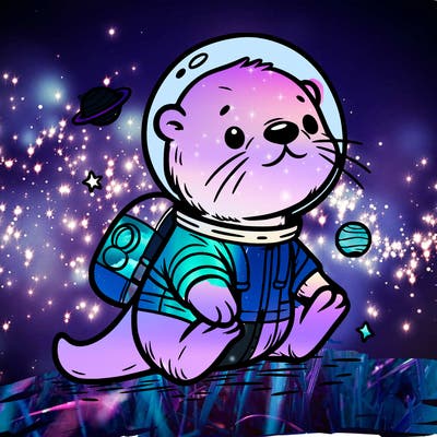 otter in a space suit