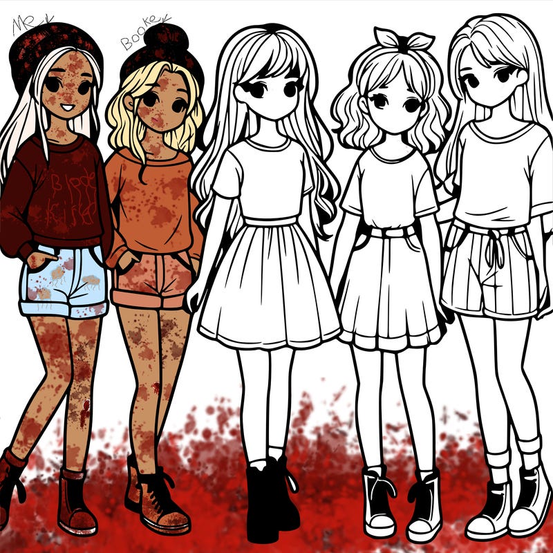 a group of five girls