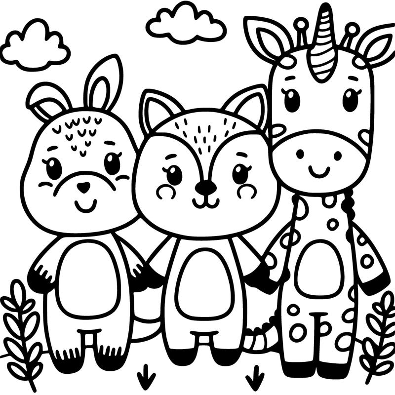 cute animal friends