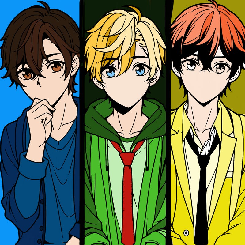 three anime boys