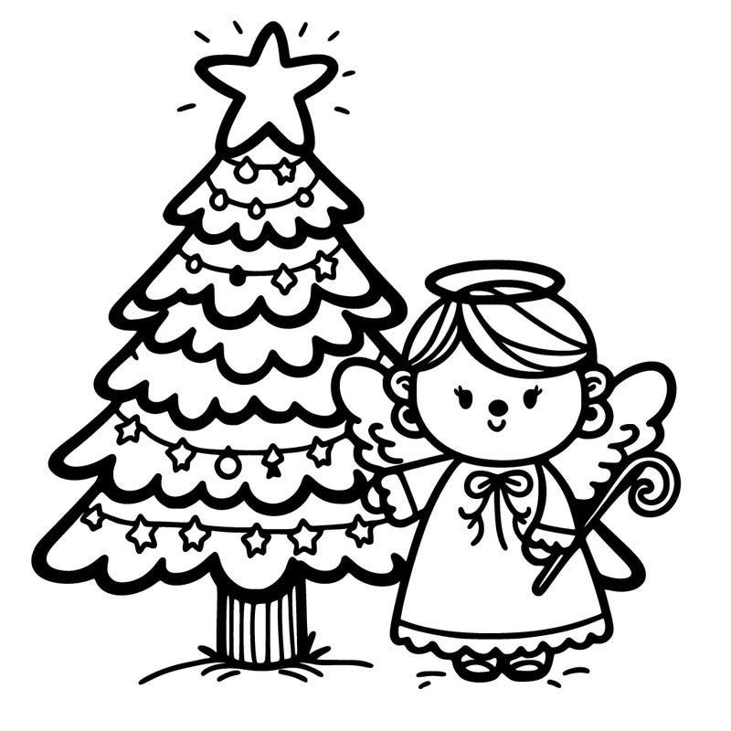 christmas tree with an angel