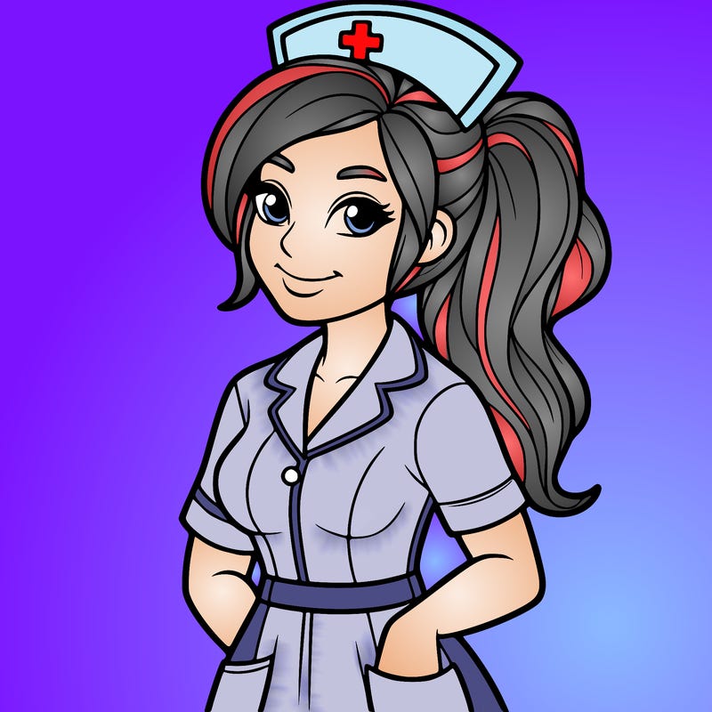 realistic human nurse with lots of details