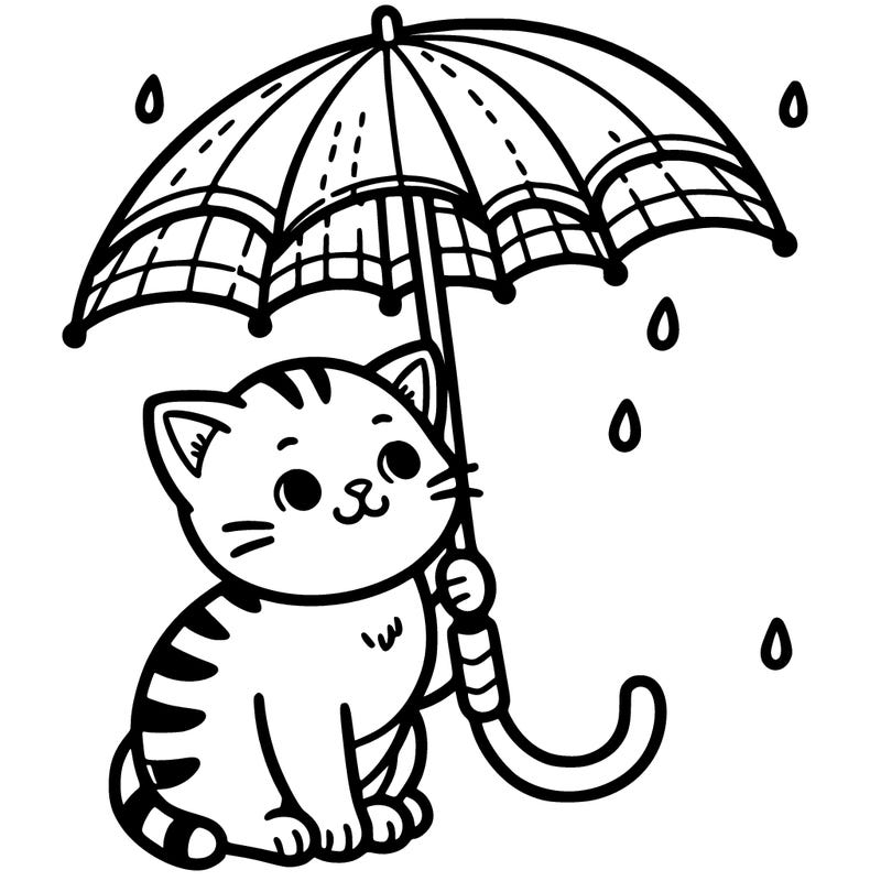 cat with an umbrella