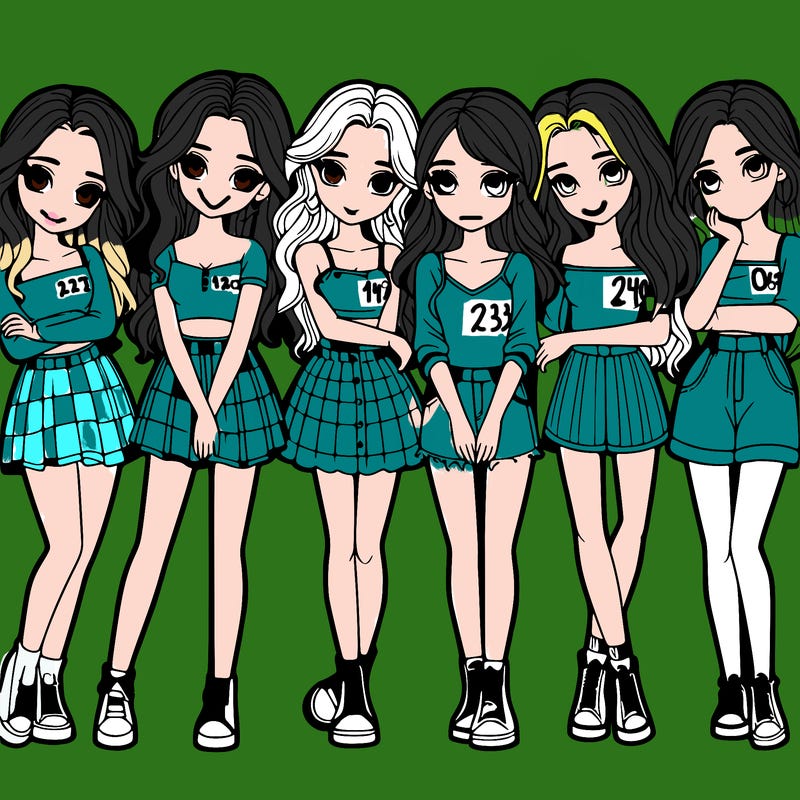 a group of girls realistic