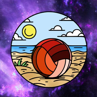 volleyball on a beach
