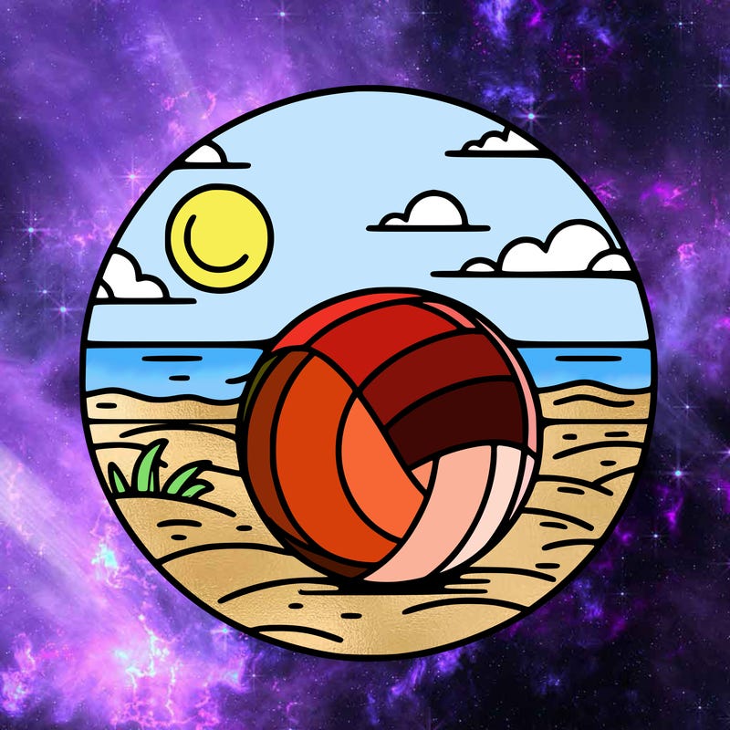 volleyball on a beach