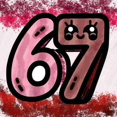 the numbers 67