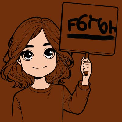 realistic girl holding up a sign
