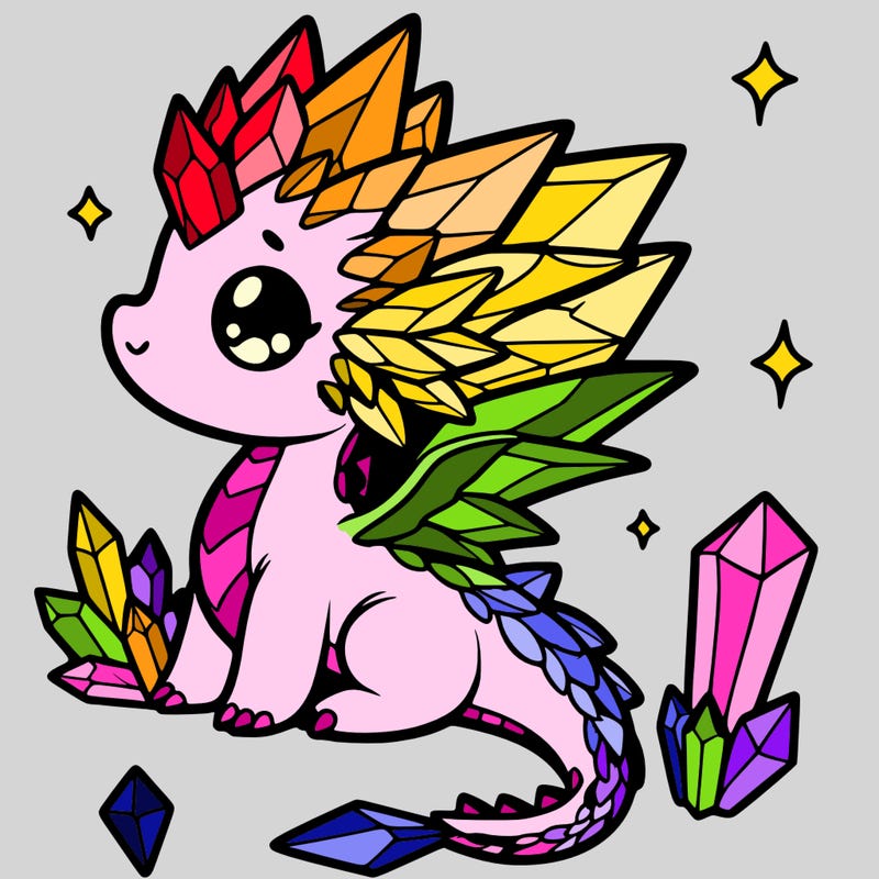 little cute crystal dragon