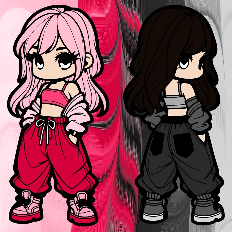 girl in crop top and baggy pants