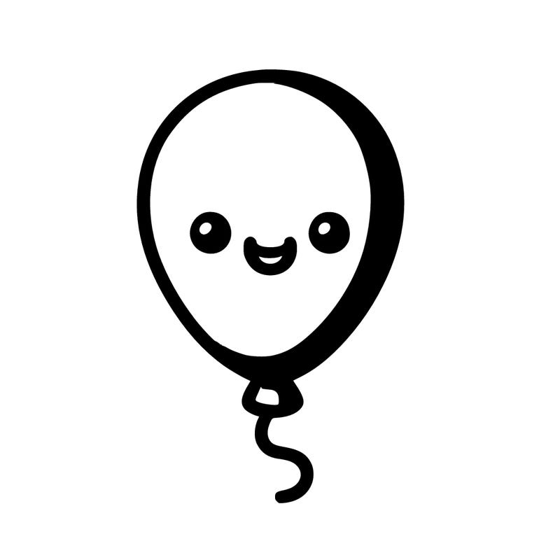 a blue balloon with a face on it