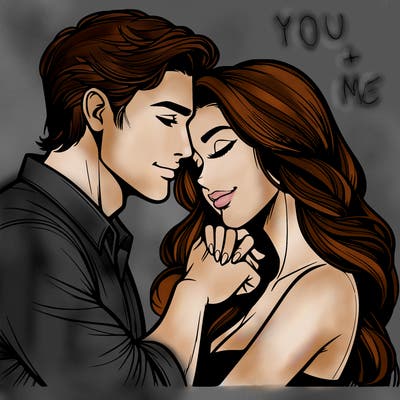 realistic man and woman in love