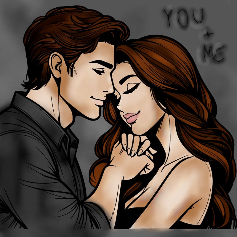 realistic man and woman in love