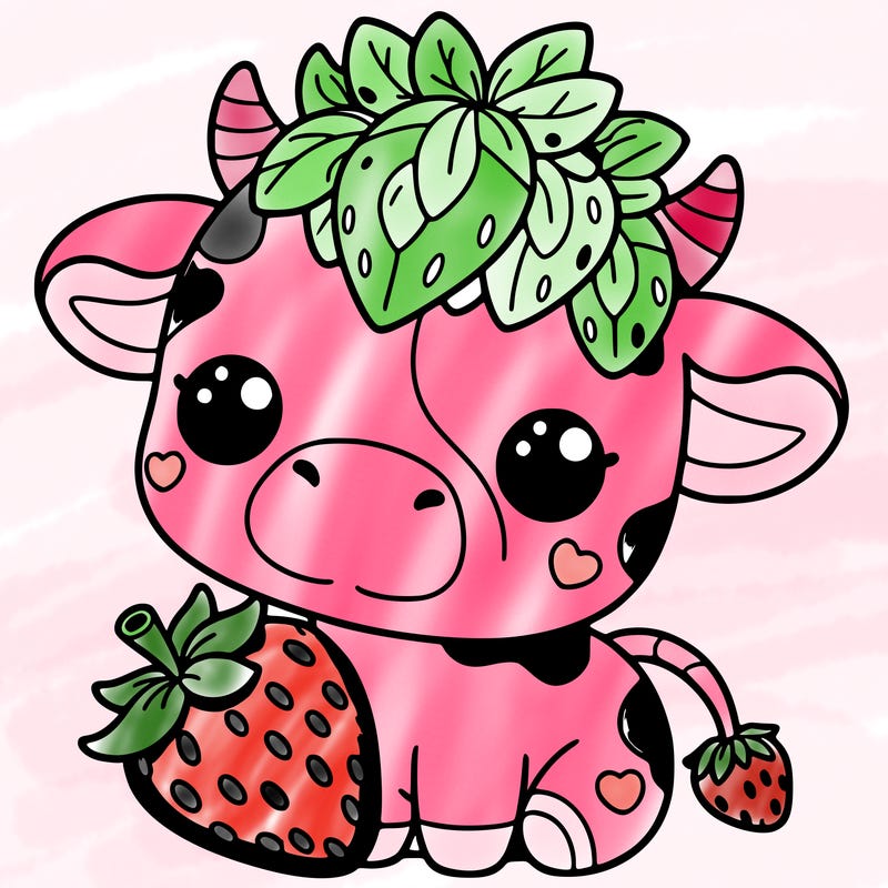 cute strawberry cow