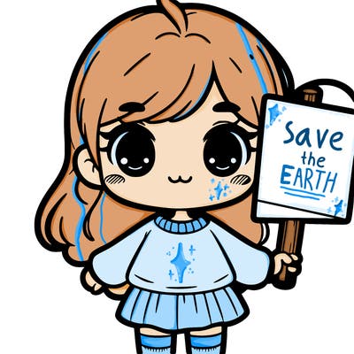 girl holding a sign