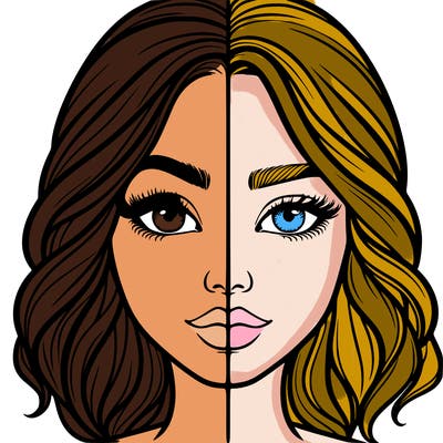 realistic girl split half