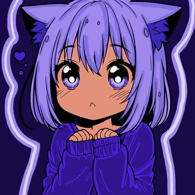 shy anime catgirl
