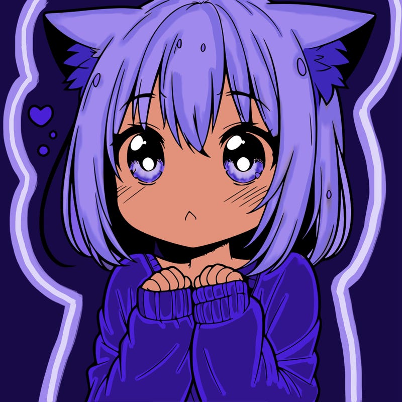 shy anime catgirl