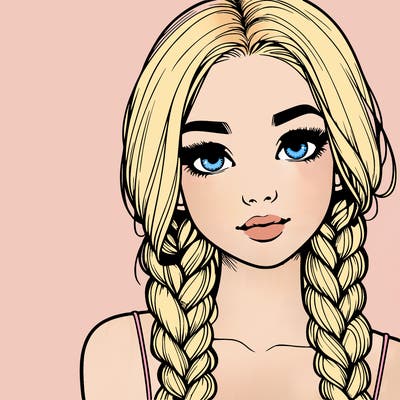 realistic girl with braids