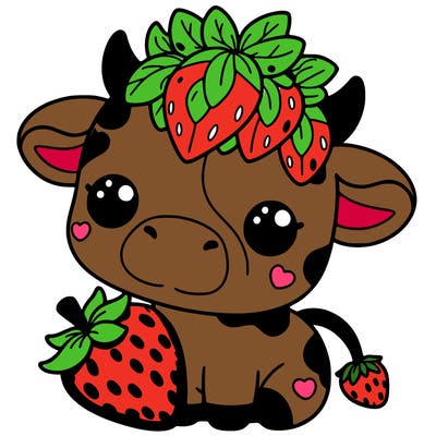 cute strawberry cow