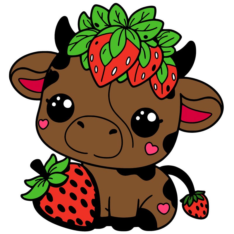 cute strawberry cow