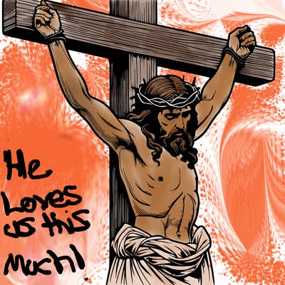 jesus realistic on the cross