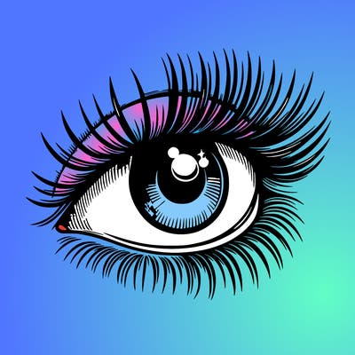 realistic eye long eylashes