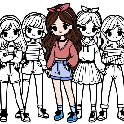 a group of girl, best friends