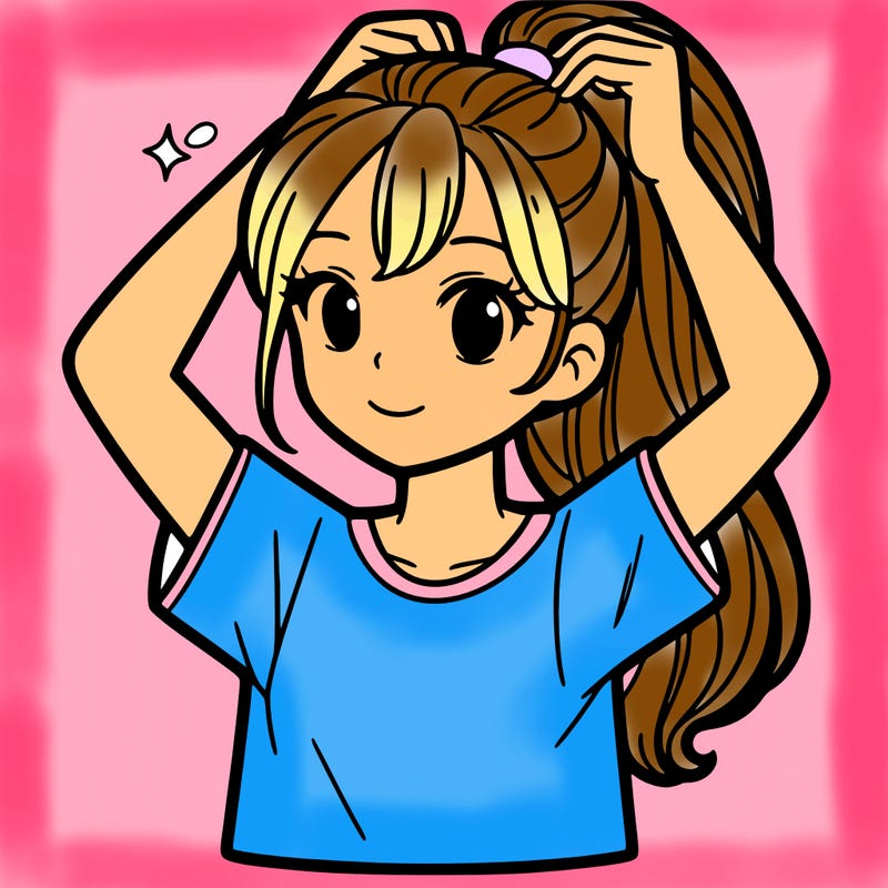 girl putting up hair