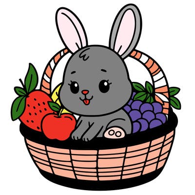 bunny in a fruit basket