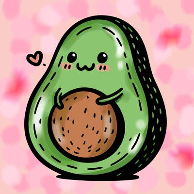 an avocado hugging an avocado