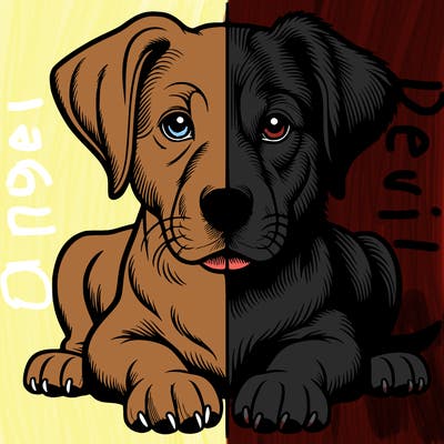 realistic dog split picture