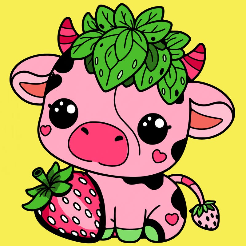 cute strawberry cow