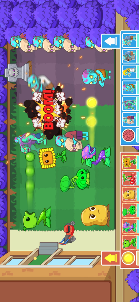 BonBon 2 - 4 player games - Un minijuego de defensa estilo Plants vs Zombies de la aplicación BonBon 2.